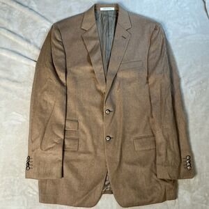 Joseph Abboud Camel Hair Blazer Jacket 42L Brown Lanificio Campore Made In Italy